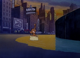 Screenshots from the 1945 MGM cartoon Mouse in Manhattan