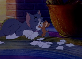 Screenshots from the 1945 MGM cartoon Mouse in Manhattan