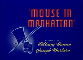 Screenshots from the 1945 MGM cartoon Mouse in Manhattan