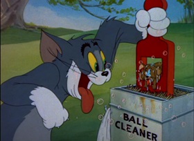 Screenshots from the 1945 MGM cartoon Tee for Two