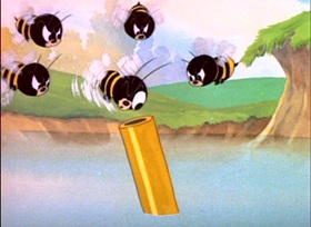 Screenshots from the 1945 MGM cartoon Tee for Two