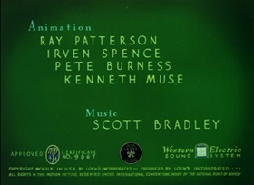 Screenshots from the 1945 MGM cartoon Tee for Two