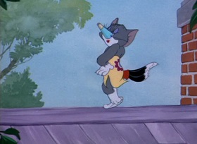 Screenshots from the 1945 MGM cartoon Flirty Birdy
