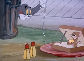 Screenshots from the 1945 MGM cartoon Flirty Birdy