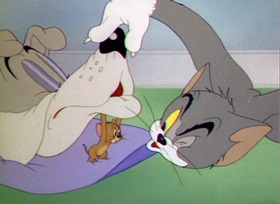 Screenshots from the 1945 MGM cartoon Quiet Please