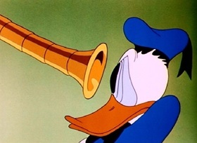 Screenshots from the 1945 Disney cartoon The Clock Watcher