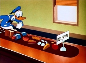 Screenshots from the 1945 Disney cartoon The Clock Watcher