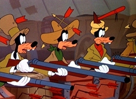 Screenshots from the 1945 Disney cartoon Californy 