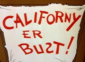 Screenshots from the 1945 Disney cartoon Californy 