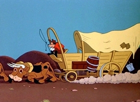 Screenshots from the 1945 Disney cartoon Californy 