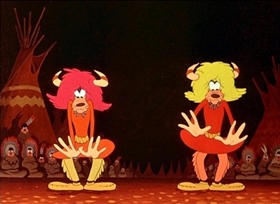 Screenshots from the 1945 Disney cartoon Californy 