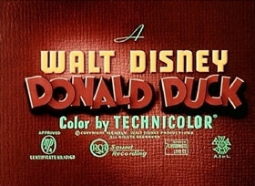 Screenshots from the 1945 Disney cartoon Cured Duck