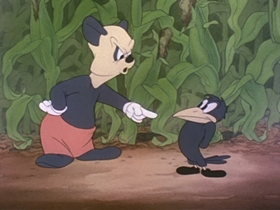 Screenshots from the 1945 Walter Lantz cartoon Crow Crazy