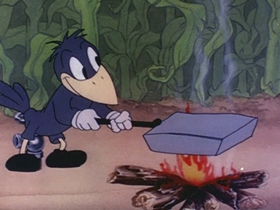 Screenshots from the 1945 Walter Lantz cartoon Crow Crazy
