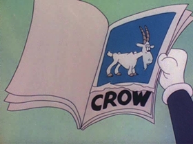 Screenshots from the 1945 Walter Lantz cartoon Crow Crazy