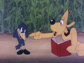 Screenshots from the 1945 Walter Lantz cartoon Crow Crazy