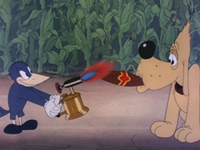 Screenshots from the 1945 Walter Lantz cartoon Crow Crazy