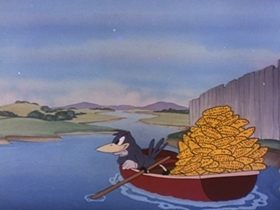 Screenshots from the 1945 Walter Lantz cartoon Crow Crazy