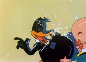 Screenshots from the 1945 Warner Bros. cartoon Draftee Daffy