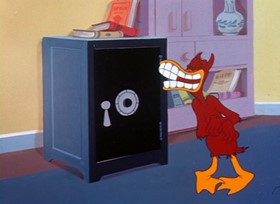 Screenshots from the 1945 Warner Bros. cartoon Draftee Daffy