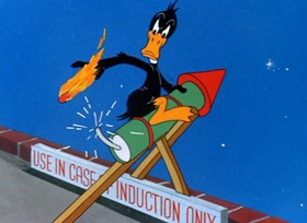 Screenshots from the 1945 Warner Bros. cartoon Draftee Daffy