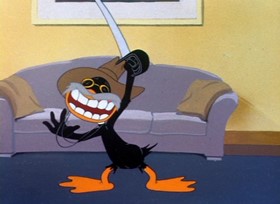 Screenshots from the 1945 Warner Bros. cartoon Draftee Daffy