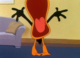 Screenshots from the 1945 Warner Bros. cartoon Draftee Daffy