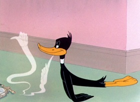 Screenshots from the 1945 Warner Bros. cartoon Nasty Quacks