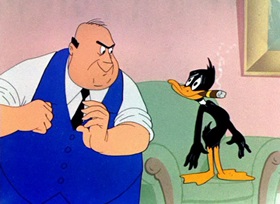 Screenshots from the 1945 Warner Bros. cartoon Nasty Quacks
