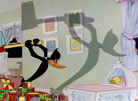 Screenshots from the 1945 Warner Bros. cartoon Nasty Quacks