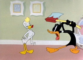Screenshots from the 1945 Warner Bros. cartoon Nasty Quacks