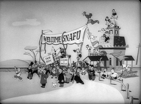 Screenshots from the 1945 Warner Bros. cartoon Going Home