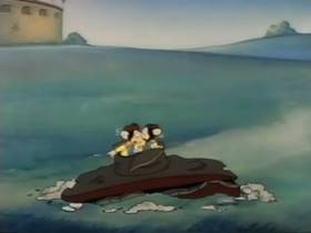 Screenshots from the 1946 Terrytoons cartoon Throwing the Bull