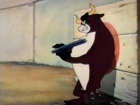 Screenshots from the 1946 Terrytoons cartoon Throwing the Bull
