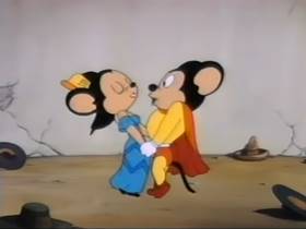 Screenshots from the 1946 Terrytoons cartoon Throwing the Bull