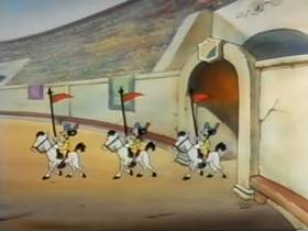 Screenshots from the 1946 Terrytoons cartoon Throwing the Bull