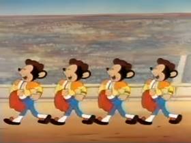 Screenshots from the 1946 Terrytoons cartoon Throwing the Bull