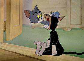 Screenshots from the 1946 MGM cartoon Trap Happy