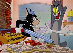 Screenshots from the 1946 MGM cartoon Trap Happy