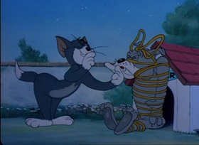 Screenshots from the 1946 MGM cartoon Solid Serenade