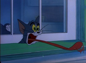 Screenshots from the 1946 MGM cartoon Solid Serenade