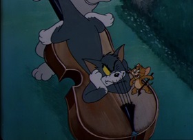 Screenshots from the 1946 MGM cartoon Solid Serenade