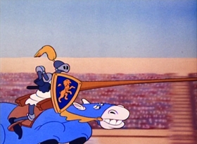 Screenshots from the 1946 Disney cartoon A Knight for a Day