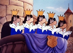 Screenshots from the 1946 Disney cartoon A Knight for a Day