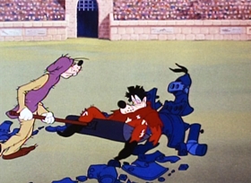 Screenshots from the 1946 Disney cartoon A Knight for a Day