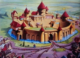 Screenshots from the 1946 Disney cartoon A Knight for a Day