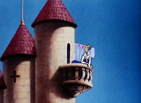 Screenshots from the 1946 Disney cartoon A Knight for a Day