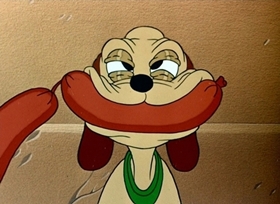 Screenshots from the 1946 Disney cartoon Pluto