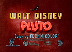 Screenshots from the 1946 Disney cartoon Pluto