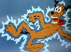 Screenshots from the 1946 Disney cartoon Pluto